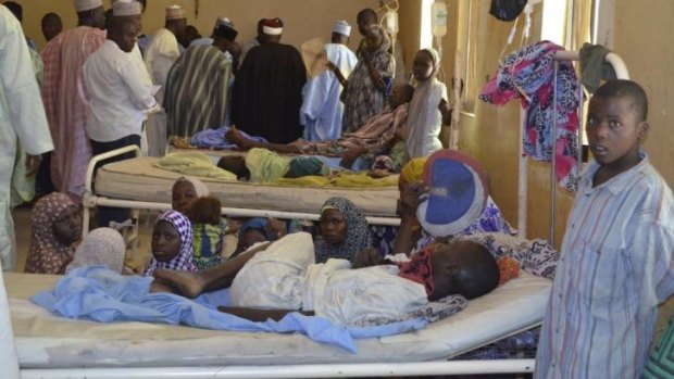 Nigerians injured during an attack by Boko Haram Islamist militants wait at the Bama general hospital. Nearly 100 people were killed in the attack that also targeted a school on February 20. Photo: Reuters