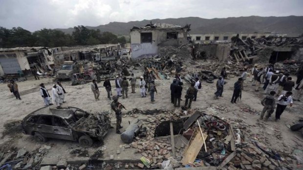 The aftermath of Tuesday's car bomb attack in Paktika.