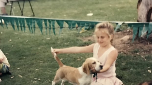 Wilson at a dog show as a child.