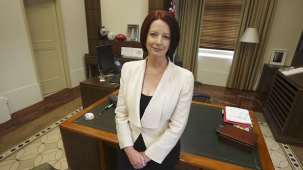 Relaxed and comfortable: Prime Minister Julia Gillard.