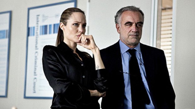 Angelina Jolie with International Criminal Court prosecutor Luis Moreno Ocampo.