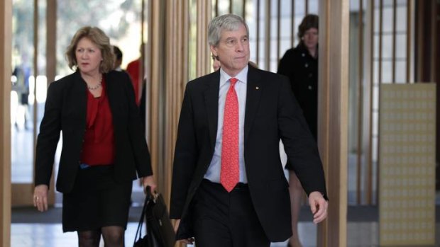 Nick Warner, director-general of the Australian Secret Intelligence Service, on his way to making a public address, the first by a director-general in the organisation's 60-year history, in Canberra today.