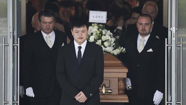 Funeral of Connie Zhang who was killed when she leapt from a burning unit in Bankstown.