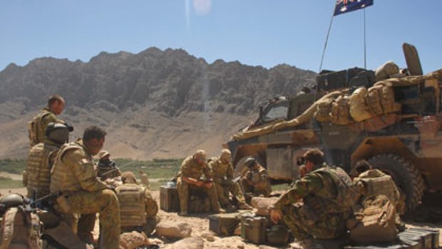 On patrol ... Australian soldiers near Tarin Kowt, Afghanistan.