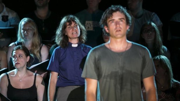  A scene from The Events, performed during the 2016 Sydney Festival. 