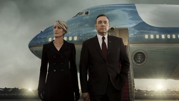 Robyn Wright and Kevin Spacey in House of Cards.