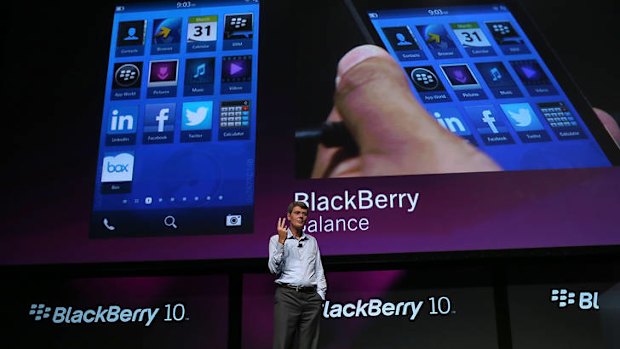 RIM CEO Thorsten Heins speaks during the BlackBerry Jam 2012 conference at the San Jose Convention Centre last week.