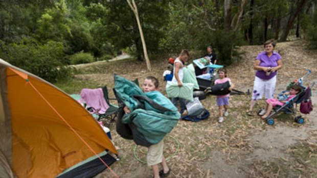 The Lancaster family from Moe left their camping spot in the Grampians after the catastrophic weather warning.