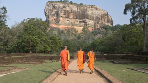 Spiritual sights ... Sigiriya, the 200-metre rock citadel.