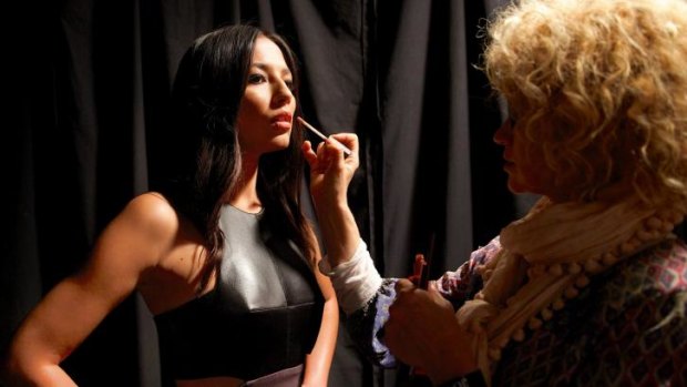 Forget fashion retail wars, come December Sephora, David Jones and Myer will be doing battle via cosmetic counters. Here Jessica Gomes gets a last-minute touch up before the DJs fashion preview.