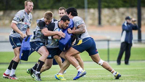 Returning hero: George Smith trains with the Brumbies in the lead-up to the game against NSW.