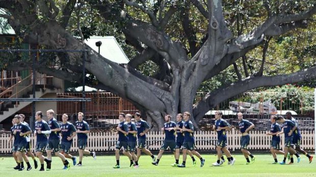 Squad strengthening: Central Coast Mariners training at North Sydney Oval last month.
