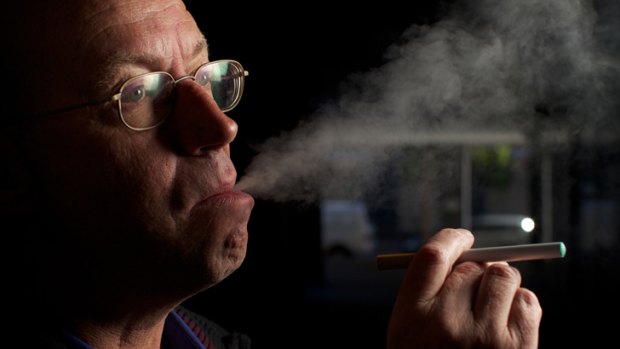 E-cigarettes have helped Pat Shell but he says people are shocked when he "lights up" in public places.
