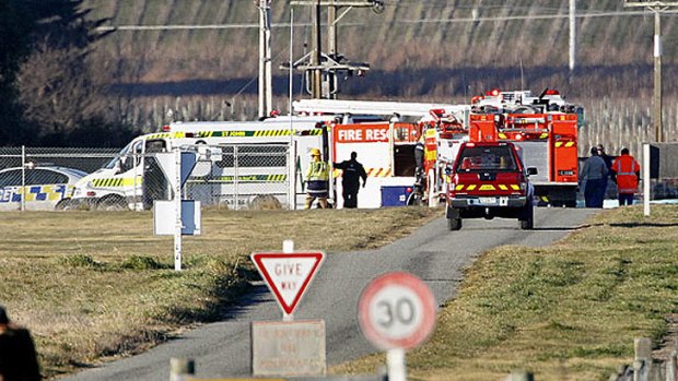 Emergency services at Woodbourne Airport.