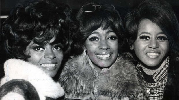 Wilson (centre) with the Supremes, Diana Ross (left) and Cindy Birdsong (right) in London in 1968.