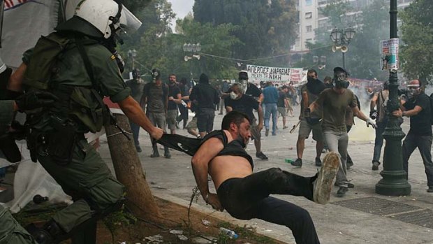 Rioting and the possible collapse of the Greek government sent markets into a spin.