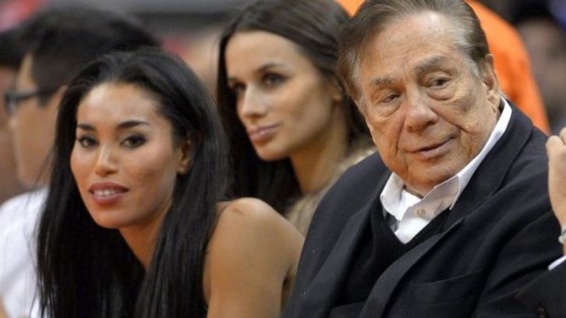 Sterling with V. Stiviano at a Clippers game last year.