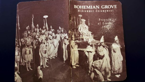 Elite crowd: A Bohemian Grove program.