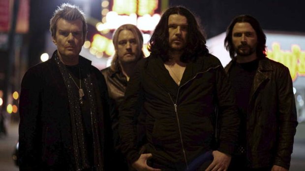 Mix-up: The Cult's Ian Astbury (second from right) was fascinated by hip-hop.