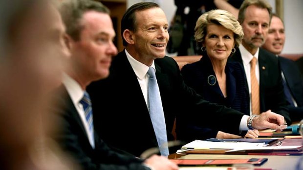 Prime Minister Tony Abbott holds the first cabinet meeting.