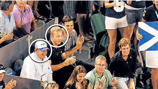 Faces in the Andy Murray crowd: circled are John Trevorrow and Chris Hoy.
