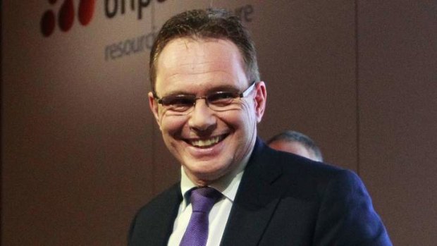 Happy days: Andrew Mackenzie takes over as BHP boss on May 10.
