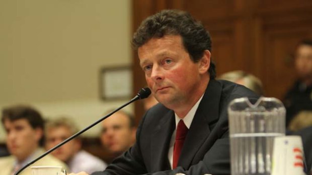 BP chief executive Tony Hayward appears at a  hostile congressional hearing into  the oil spill.
