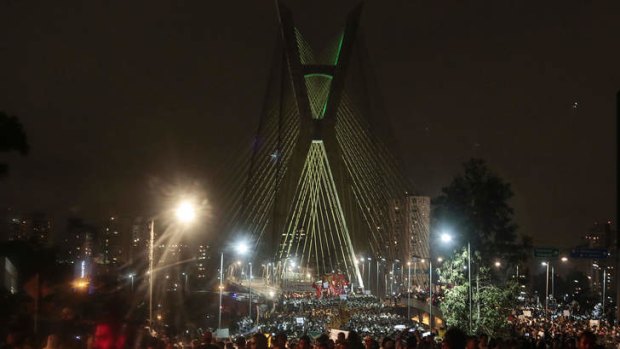 Tens of thousands of people took to the streets of major Brazilian cities protesting the billions of dollars spent on the Confederations Cup --and preparations for the upcoming World Cup-- and against the hike in mass transit fares.