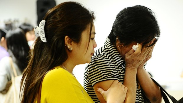 Relatives of missing AirAsia passengers.