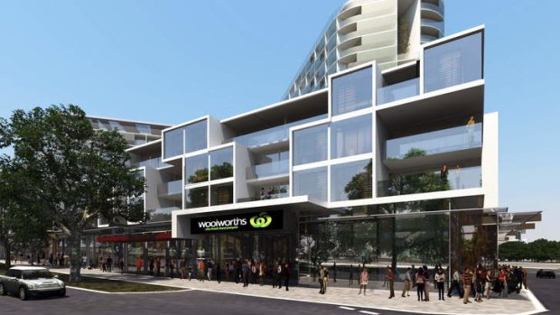 An artist's impression of Woolworths' Canning Street development, in North Melbourne.