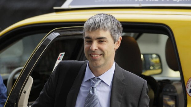 Google CEO Larry Page arrives for his second day on the stand at the Oracle v Google trial.