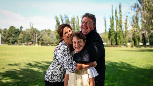 REFRESHED: David Noble of Griffith with wife Tamara and 11-year-old son Lachlan.