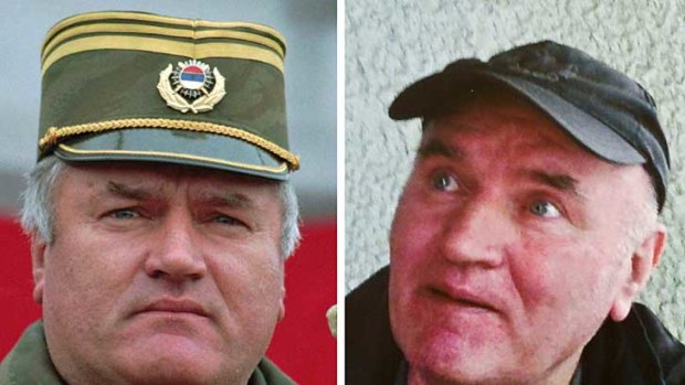 Ratko Mladic in 1995 (left) and around the time of his arrest.