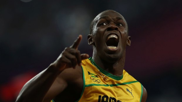 Gold: Usain Bolt celebrates his 200m victory at the London Olympics in 2012.