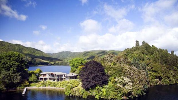 Opulent isolation ... the resort's Lake Okareka setting.