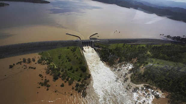 The Wivenhoe Dam during the January 2011 floods.