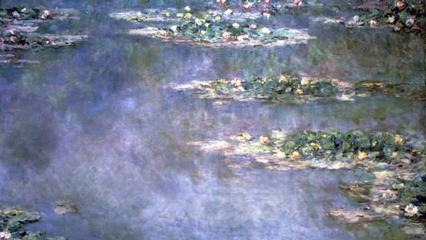 This is Claude Monet's <i>Nympheas</i>, an oil on canvas, which sold for $20.9 million 2000. 