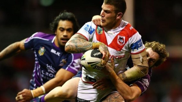 Injury scare: Josh Dugan looked to be in trouble after taking a couple of knocks in the first half.