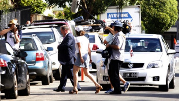 Lord mayor Robert Doyle arrives at the weekend launch of Melbourne's new Scientology headquarters.