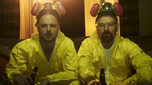 Cooking up a storm ... Bryan Cranston (right) as Walter White with Jesse Pinkman (Aaron Paul) in Breaking Bad.