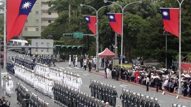 Taiwan is seeking a trade deal with Australia: (pictured) National Day celebrations this month.