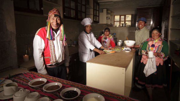 Staff in the Andean Lodges kitchen.