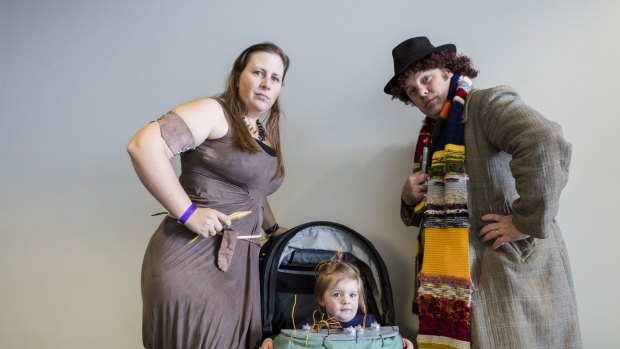 Danny Wales, along with wife Renee Wales and daughter Sophia Wales, came to Comic-Con as characters from Dr Who.