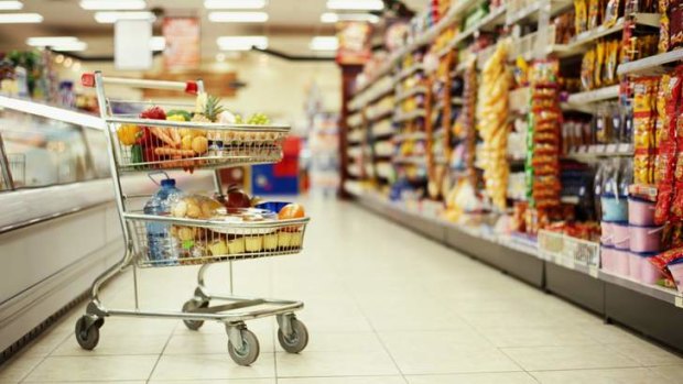 Barely moved: The price of groceries.