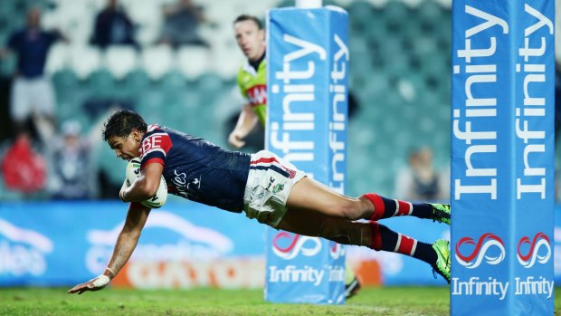 Product of the NYC: Latrell Mitchell of the Roosters. 