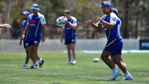 Anthony Milford trains with the Raiders on Tuesday.