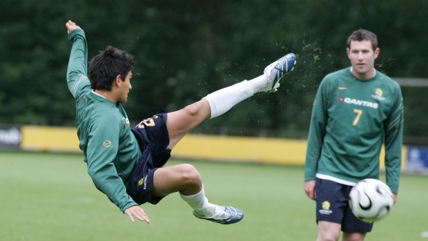 Better days: Kaz Patafta trains with the Socceroos ahead of the 2006 FIFA World Cup in Germany.