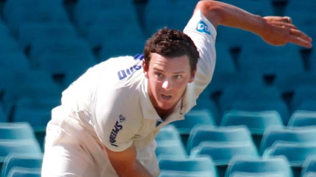 Another baby Blue &#8230; Josh Hazlewood took four wickets for NSW in the second innings.