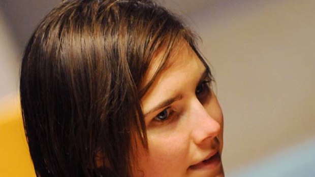 Amanda Knox during the hearing of her appeal trial in Perugia's courthouse.