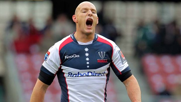 So close ... Rebels departing centre Stirling Mortlock will end his Super Rugby career on a losing note.